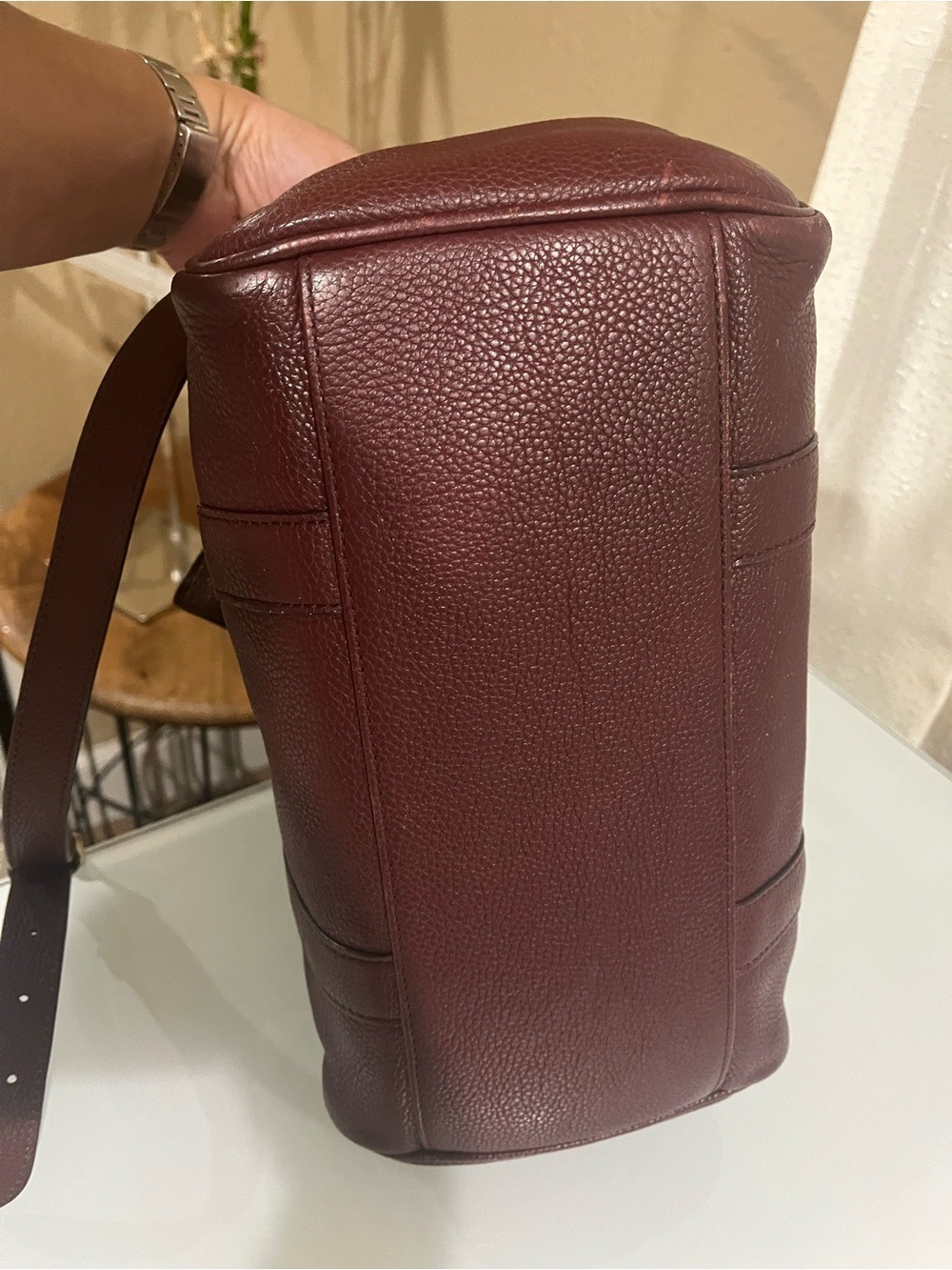 MULBERRY SMALL BURGUNDY BAYSWATER SATCHEL CROSSBODY BAG - Picture 4 of 14